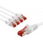 Goobay 66643 CAT 6 komutācijas kabelis, S/FTP (PiMF), 2 m, balts (5 gab.)