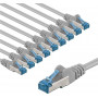 Goobay 67527 komutācijas kabelis Cat 6a S/FTP (PiMF), 3 m, pelēks, vara vadītāji CU (10 gab.)