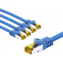 Goobay RJ45 CAT 6A S/FTP (PiMF) savienojuma kabelis, 500 MHz, no CAT 7 kabeļa, 5 m, zils (5 gab.)