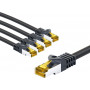 Goobay 69405 RJ45 komutācijas kabelis CAT 6A S/FTP (PiMF), 500 MHz, ar CAT 7 kabeli, 3 m, melns (5 gab.)