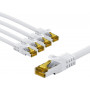 Goobay 69424 RJ45 komutācijas kabelis CAT 6A S/FTP (PiMF), 500 MHz, ar CAT 7 kabeli, 2 m, balts (5 gab.)