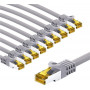 Goobay 69516 RJ45 komutācijas kabelis CAT 6A S/FTP (PiMF) ar CAT 7 kabeli, 2 m, pelēks (10 gab.)