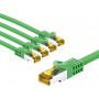 Goobay 69573 RJ45 savienojuma kabelis CAT 6A S/FTP (PiMF), 500 MHz, no CAT 7 kabeļa, 1 m, zaļš (5 gab.)