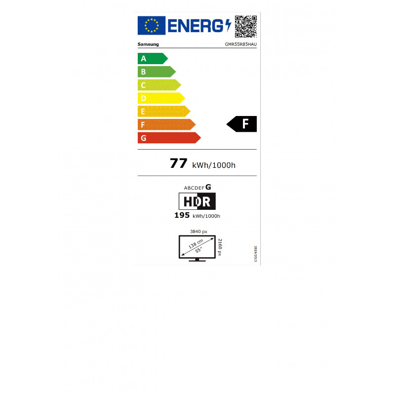 Samsung GMR55R85HAUXZG Micro RGB viedtelevizors, 55", 4K UHD, melns