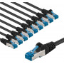 Goobay 67542 CAT 6A komutācijas kabelis, S/FTP (PiMF), 2 m, melns, vara vadītājs (CU) (10 gab.)