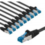 Goobay 67543 CAT 6A komutācijas kabelis, S/FTP (PiMF), 3 m, melns (10 gab.)