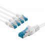 Goobay 67546 CAT 6A komutācijas kabelis, S/FTP (PiMF), 2 m, balts (5 gab.)