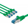 Goobay CAT 6A savienojuma kabelis, S/FTP (PiMF), 1 m, zaļš, vara vadītājs (CU), 5 gab.