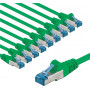 Goobay CAT 6A savienojuma kabelis, S/FTP (PiMF), 2 m, zaļš, vara vadītājs (CU), 10 gab.