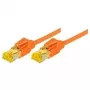 Tecline Cat 6A S/FTP (S-STP) komutācijas kabelis, RJ-45 uz RJ-45, 0,5 m, oranžs