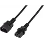 Renkforce Deluxe barošanas pagarinātājkabelis, IEC C13 spraudnis – IEC C14 ligzda, 3 m, melns