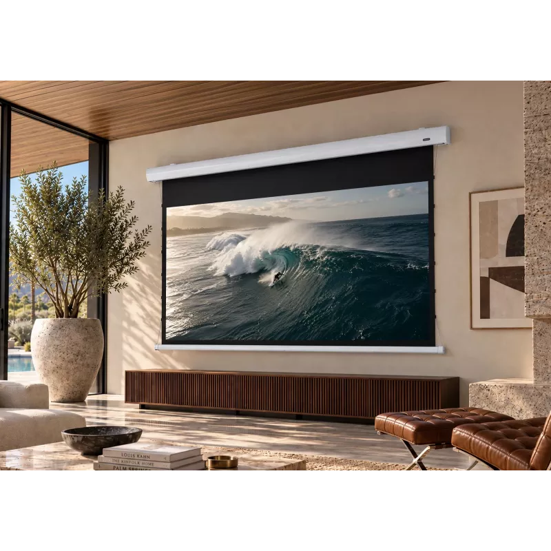 celexon HomeCinema Tension 90 MWHT motorizēts projektora ekrāns, 228,6 cm