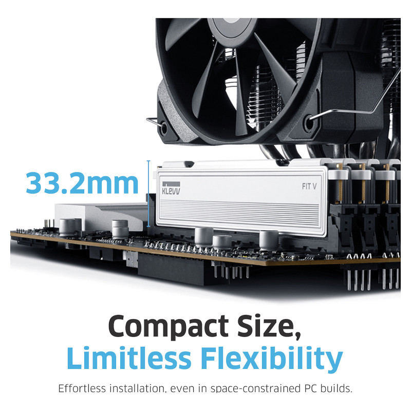Klevv FIT V KD5AGU880-60A300F DDR5 atmiņas komplekts, 32 GB (2 x 16 GB), DDR5-6000, CL30