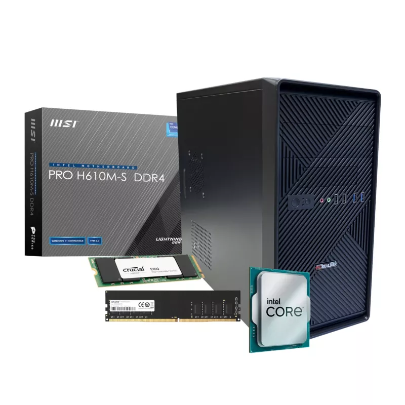 PCBUiLDER HOME MASTER galddators, Intel Core i3-14100, 8 GB DDR4, 480 GB M.2 NVMe SSD, Windows 11 Home
