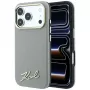 Karl Lagerfeld Saffiano Small Script Metal Logo MagSafe vāciņš iPhone 18 Pro / 17 Pro, bēšs