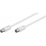 Goobay 27002 antenas savienojuma kabelis, IEC/koaksiālais spraudnis – IEC/koaksiālā ligzda, 1,5 m, balts