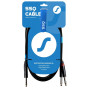 SSQ JSJM1 SS-1452 audio kabelis, stereo jack – 2x mono jack, 1 m, melns