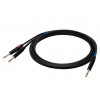 SSQ JSJM1 SS-1452 audio kabelis, stereo jack – 2x mono jack, 1 m, melns