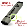 Kanguru SS3 KF3WP-128G USB 3.0 zibatmiņa, 128 GB, ar fizisku aizsardzību pret ierakstīšanu