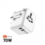 FIXED Voyager70W ceļojumu adapteris, balts