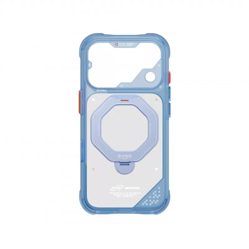 Skinarma Saturn Skin000483 apvalks ar MagSafe un RotatingKick Stand iPhone 18 Pro / 17 Pro, zils