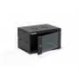 Alantec SW-6U-600-450-01-CA piekarams 19 collu skapis, 6U, 600x450, stikla durvis, melns