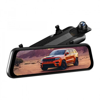 WOLFBOX G930 spoguļa videoreģistrators, 4K priekšējā + 1080p aizmugurējā kamera, 64 GB