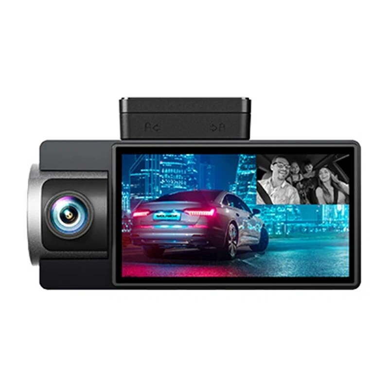 WOLFBOX i17 videoreģistrators, 4K priekšējā + 2,5K aizmugurējā + 1080p salona kamera, Wi-Fi, 64 GB