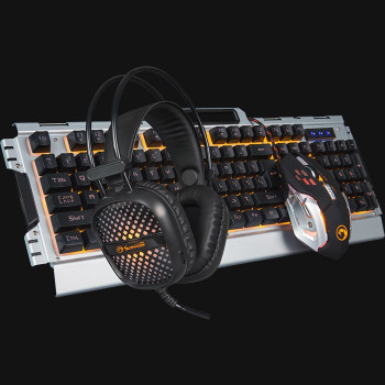 Marvo CM303 CZ tastatūras, austiņu un peles komplekts, sudraba