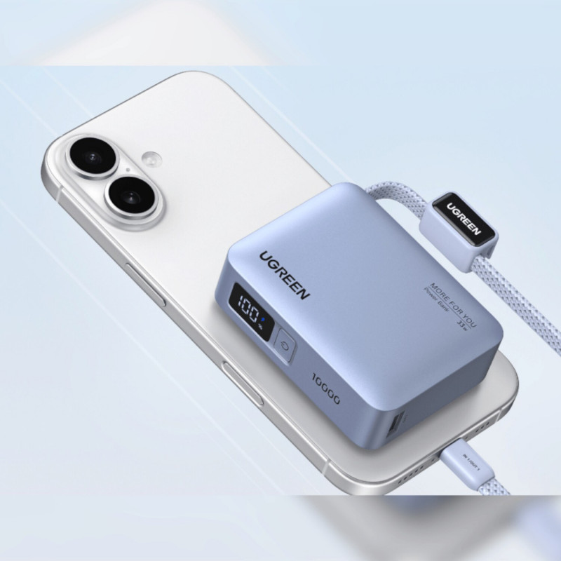 Ugreen PB584 ārējais akumulators 10000 mAh, pelēks