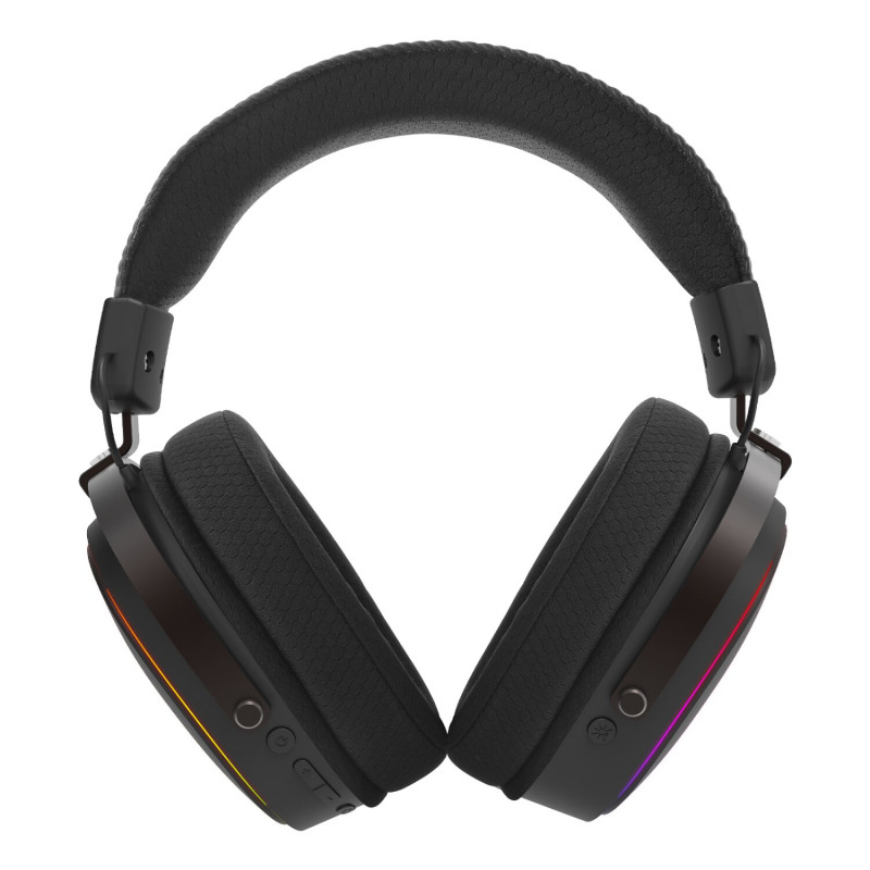Redragon FURY WRS H831 bezvadu spēļu austiņas ar mikrofonu pār ausīm, melnas
