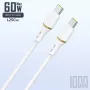 Dudao 1 m 60 W šķidrā silikona datu kabelis USB-C uz USB-C, balts