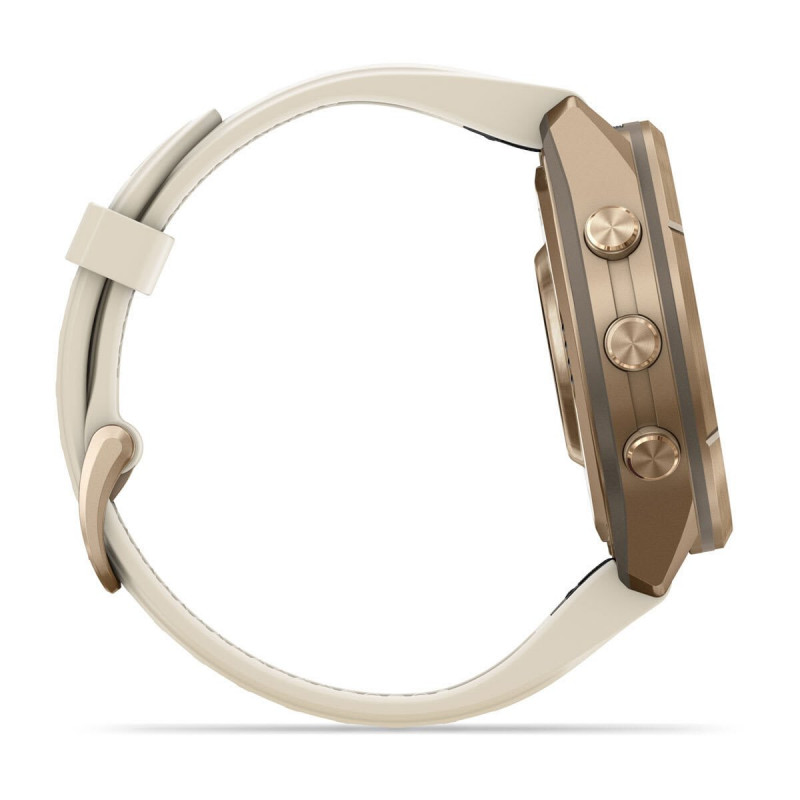 Garmin Fenix 9 Pro 010-04335-26 viedpulkstenis, 43 mm, rudens zelta krāsas titāns, krēmkrāsas/franču pelēka silikona siksniņa