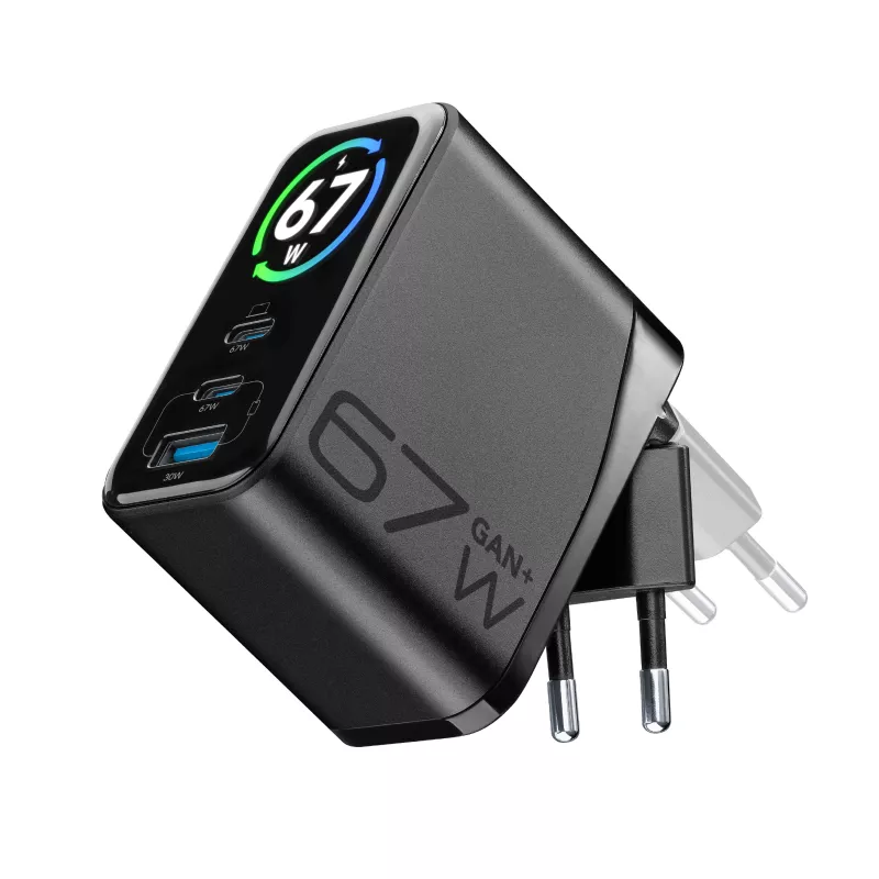 Cellularline TFT Multiport Charger 67 W ātrais lādētājs, GaN, 2 x USB-C, 1 x USB-A
