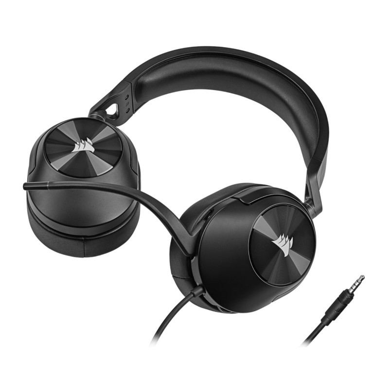 Corsair HS55 Surround CA-9011260-AP vadu spēļu austiņas ar mikrofonu, Dolby Audio 7.1, oglekļa melnas