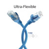 ACT FC1601 īpaši elastīgs CAT6A U/UTP savienojuma kabelis ar RJ45 savienotājiem, 1 m, TPE, ar aizķeršanās aizsardzību, zils