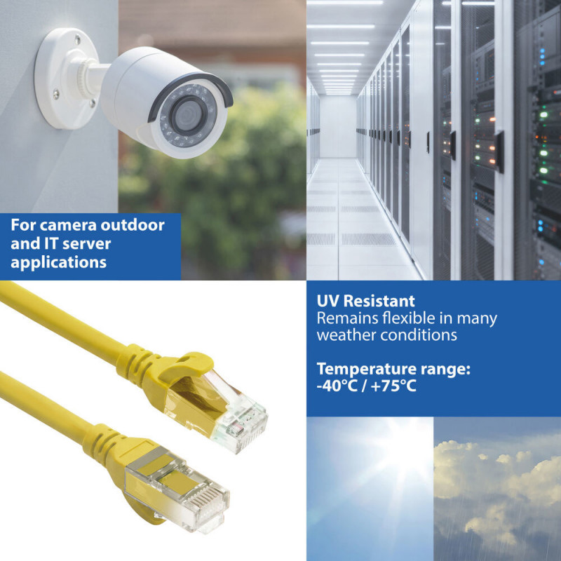 ACT FC1810 U/UTP CAT6A TPE īpaši elastīgs komutācijas kabelis ar RJ45 savienotājiem, 10 m, dzeltens