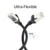 ACT FC2901 S/FTP CAT6A īpaši elastīgs komutācijas kabelis, TPE, ar aizsardzību pret aizķeršanos, RJ45, 1 m, melns