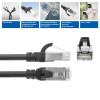 ACT FC2915 S/FTP CAT6A īpaši elastīgs komutācijas kabelis, TPE, ar aizsardzību pret aizķeršanos, RJ45, 15 m, melns