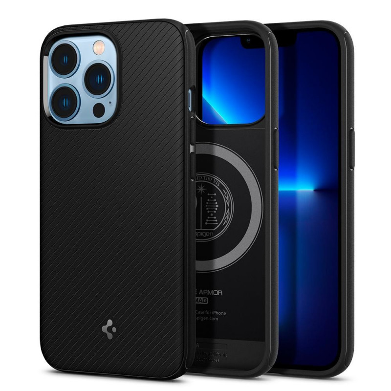 Spigen Mag Armor SPN1735BLK vāciņš Apple iPhone 13 Pro, MagSafe, matēts melns