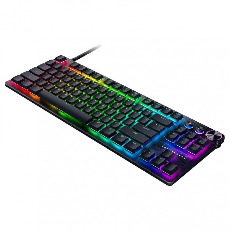 Razer Huntsman V3 Pro Low-Profile TKL spēļu tastatūra, analogie slēdži, DE (ISO) izkārtojums, melna