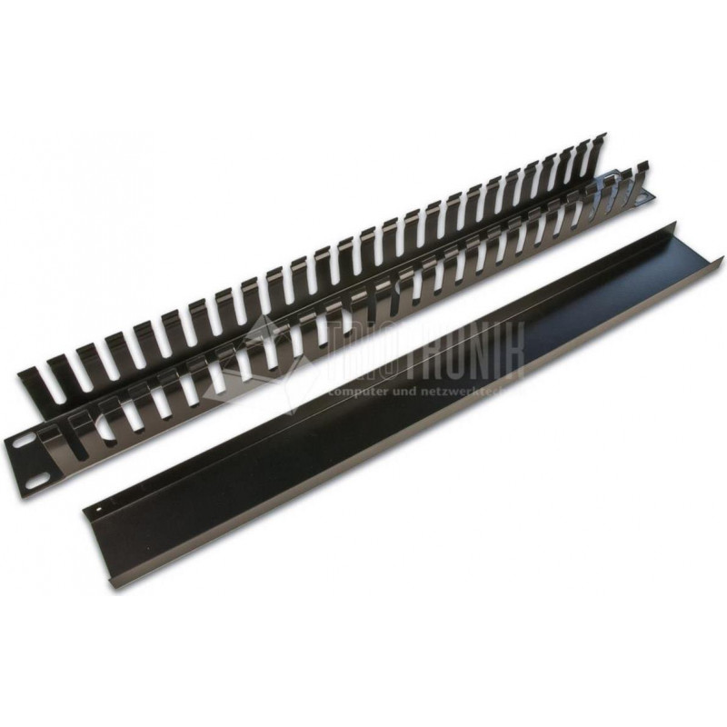 Wirewin KRP 1U BL 19" kabeļu vadīšanas panelis ar vāku, melns RAL9005