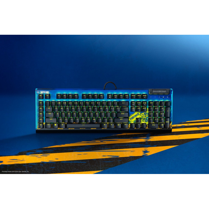 Razer BlackWidow V4 X Fortnite Edition spēļu tastatūra, USB, ASV angļu izkārtojums