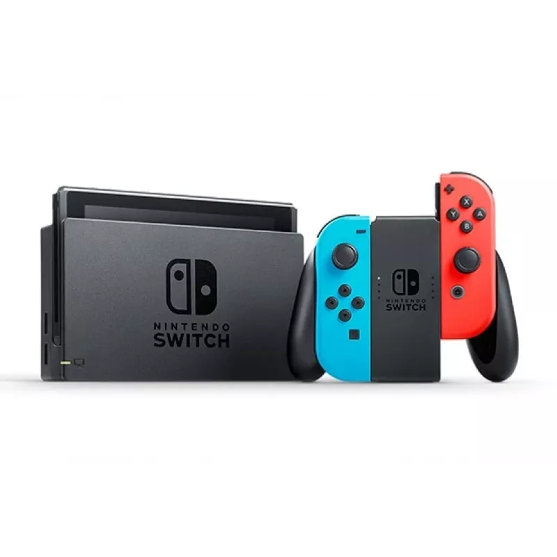 Nintendo Switch (jaunais pārskatītais modelis) portatīvā spēļu konsole, melna / zila / sarkana, 15,8 cm (6,2 collas), 32 GB, Wi-Fi