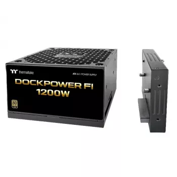 Thermaltake Dockpower FI 1200W datora barošanas bloks, 80 PLUS Gold, ATX 3.1, melns