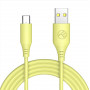 Tellur TLL155400 silikona USB–Type-C vads, 3A, 1 m, dzeltens