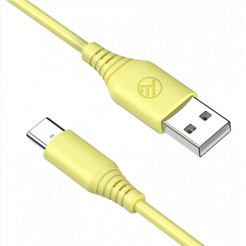 Tellur TLL155400 silikona USB–Type-C vads, 3A, 1 m, dzeltens