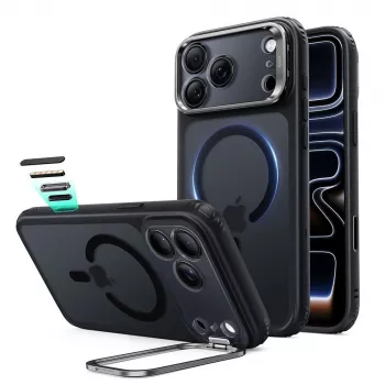 ESR Classic Hybrid Kickstand MagSafe vāciņš iPhone 17 Pro Max / 18 Pro Max, matēti melns