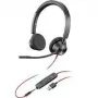 Poly Blackwire 3315 austiņas ar mikrofonu uz ausīm, USB-A, melnas, 213936-101