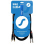 SSQ RCAJM1 SS-1427 audio kabelis, 2x RCA – 2x 6,3 mm mono džeks, 1 m, melns